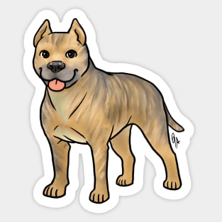 Dog - American Staffordshire Terrier - Cropped Fawn Brindle Sticker